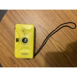 Vintage Working Akira PC-606 Free Focus Yellow 35mm Film Camera FREE S/H